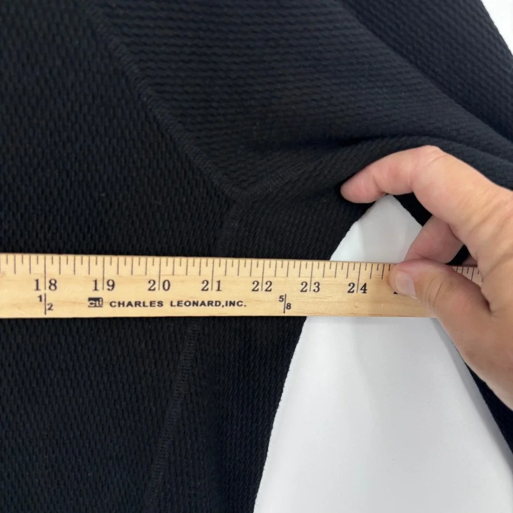 John Elliott Folsom Thermal Waffle Knit Sweatshirt‎ Mens 1 Small Black Raglan